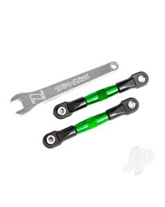 Camber links, rear (TUBES green-anodised, 7075-T6 aluminium, stronger than titanium) (2) (assembled with rod ends and hollow balls)/ aluminium wrench (1) (fits Drag Slash)