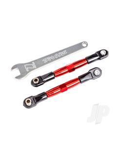 Camber links, front (TUBES red-anodised, 7075-T6 aluminium, stronger than titanium) (2) (assembled with rod ends and hollow balls)/ aluminium wrench (1) (fits Drag Slash)