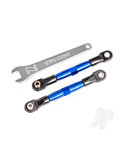 Camber links, front (TUBES blue-anodised, 7075-T6 aluminium, stronger than titanium) (2) (assembled with rod ends and hollow balls)/ aluminium wrench (1) (fits Drag Slash)