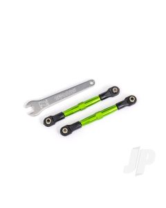Toe links, front (TUBES green-anodised, 7075-T6 aluminium, stronger than titanium) (2) (assembled with rod ends and hollow balls)/ aluminium wrench (1) (fits Drag Slash)