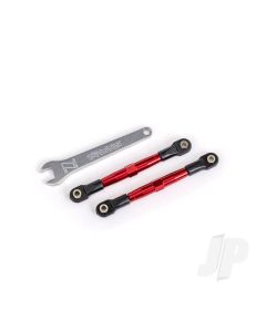 Toe links, front (TUBES red-anodised, 7075-T6 aluminium, stronger than titanium) (2) (assembled with rod ends and hollow balls)/ aluminium wrench (1) (fits Drag Slash)