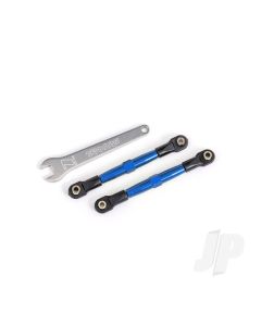 Toe links, front (TUBES blue-anodised, 7075-T6 aluminium, stronger than titanium) (2) (assembled with rod ends and hollow balls)/ aluminium wrench (1) (fits Drag Slash)