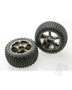 Tyres & wheels, assembled (Tracer 2.2" black chrome wheels, Alias 2.2" Tyres) (2) (Bandit rear, medium compound with foam inserts) (TSM rated)