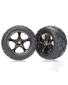 Tyres & wheels, assembled (Tracer 2.2" black chrome wheels, Anaconda 2.2" Tyres with foam inserts) (2) (Bandit rear)