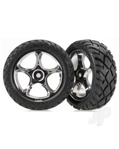 Tyres & wheels, assembled (Tracer 2.2" chrome wheels, Anaconda 2.2" Tyres with foam inserts) (2) (Bandit front)