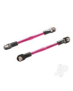 Turnbuckles, aluminium (pink-anodised), toe links, 59mm (2) (assembled with rod ends & hollow balls) (requires 5mm aluminium wrench #5477)