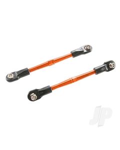 Turnbuckles, aluminium (orange-anodised), toe links, 59mm (2) (assembled with rod ends & hollow balls) (requires 5mm aluminium wrench #5477)