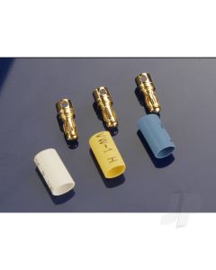 Bullet connectors, male, 3.5mm (3 pcs) / heat shrink