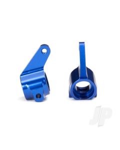 Steering blocks, Rustler / Stampede / Bandit (2 pcs), 6061-T6 aluminium (Blue-anodised) / 5x11mm ball bearings (4 pcs)