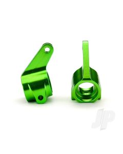 Steering blocks, Rustler / Stampede / Bandit (2 pcs), 6061-T6 aluminium (Green-anodised) / 5x11mm ball bearings (4 pcs)