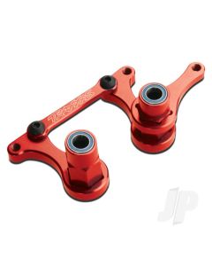 Steering Bellcranks, drag link (Red-anodised 6061-T6 aluminium) / 5x8mm ball bearings (4 pcs) / hardware (assembled)
