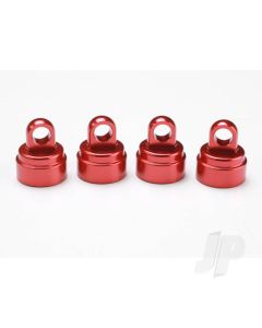 Shock caps, aluminium (Red-anodised) (4 pcs) (fits all Ultra shocks)