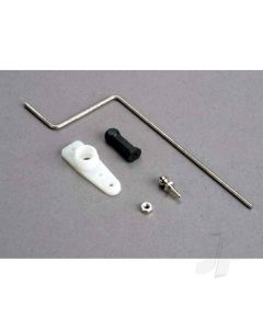 Steering rod / plastic rod end / chrome threaded ball & nut / servo horn
