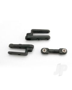 Servo horns, steering (2 pcs) / steering link (3x12mm threaded rod (1pc) / rod ends (2 pcs) / hollow balls (2 pcs)