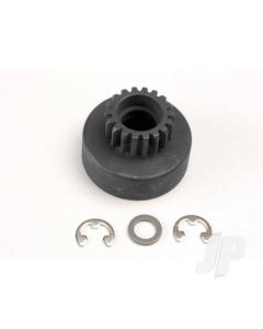 Clutch bell, (18-tooth) / 5x8x0.5mm fiber washer (2 pcs) / 5mm E-clip (requires #4609 - ball bearings, 5x10x4mm (2 pcs))