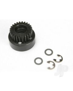 Clutch bell, (24-tooth) / 5x8x0.5mm fiber washer (2 pcs) / 5mm E-clip (requires #4611-ball bearings, 5x11x4mm (2 pcs))