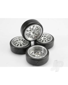 Tyres, Pro-Trax on-road (medium compound with contoured inserts) (mounted and glued to part #4872 wheels) (2 left, 2 right)
