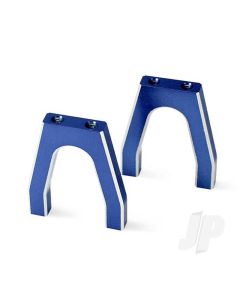 Servo mounts, throttle / brake (machined aluminium) (Blue) (Front & Rear) / machine screws (8 pcs)