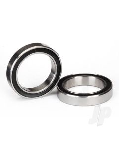 Ball bearings, black rubber sealed (15x21x4mm) (2 pcs)