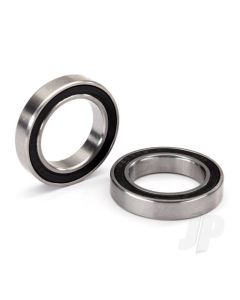 Ball bearing, black rubber sealed, stainless (17x26x5) (2 pcs)