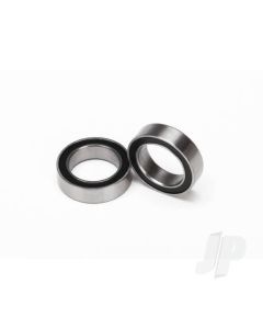 Ball bearings, black rubber sealed (10x15x4mm) (2 pcs)
