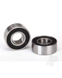 Ball bearings, black rubber sealed (6x13x5mm) (2 pcs)