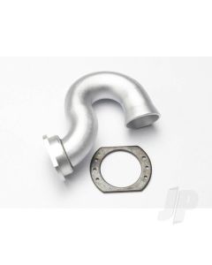 Header, exhaust (tubular aluminium, silver-anodised) / spring mount (TRX 2.5, 2.5R, 3.3)