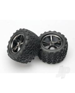 Tyres & wheels, assembled, glued (Gemini black chrome wheels, Talon Tyres, foam inserts) (2)