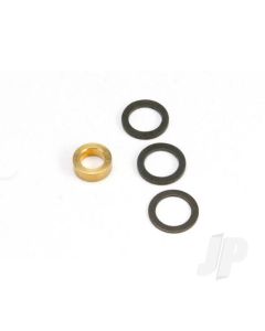 Washer, 7x10x1.0 (2 pcs), 7x10x0.5 (1pc) black Steel (shims for flywheel spacing), washer, 5x8.2.8 brass (1pc) (shim for clutch bell spacing) for Revo Big Block Kit