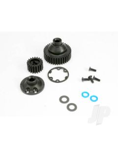 Gears, Differential 38-T (1pc) / Differential drive gear 20-T / side cover plate (1pc) / gasket (1pc) / output gear seals (x-ring) (2 pcs) / 2.5x8mmCCS (4 pcs) / 5x10x.5mmTW (2 pcs)