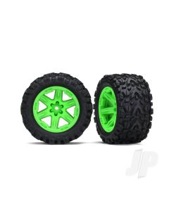 Tyres & wheels, assembled, glued (2.8") (RXT 4X4 green wheels, Talon Extreme Tyres, foam inserts) (4WD electric front / rear, 2WD electric front only) (2) (TSM rated)