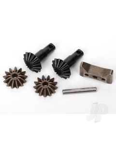 Gear Set, Differential (output gears (2 pcs) / spider gears (2 pcs) / spider gear shaft, carrier support)