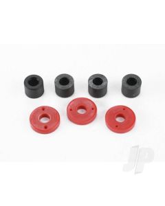 Piston, damper (2x0.5mm hole, Red) (4 pcs) / travel limiters (4 pcs)