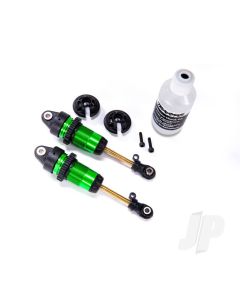 Shocks, GTR Long Green-anodised, PTFE-coated bodies with TiN shafts (fully assembled, with out springs) (2 pcs)