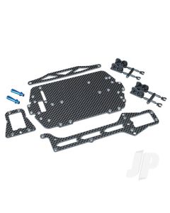 Carbon fiber conversion kit (includes Chassis, upper Chassis, battery hold down, adhesive foam tape, hardware)
