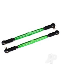 Toe links, X-Maxx (TUBES green-anodised, 7075-T6 Aluminium, stronger than titanium) (157mm) (2) / rod ends, assembled with steel hollow balls (4) / Aluminium wrench, 10mm (1)