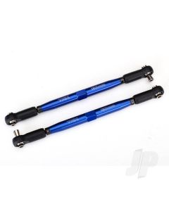 Toe links, X-Maxx (TUBES blue-anodised, 7075-T6 Aluminium, stronger than titanium) (157mm) (2) / rod ends, assembled with steel hollow balls (4) / Aluminium wrench, 10mm (1)