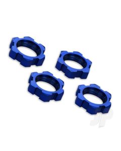 Wheel nuts, splined, 17mm, serrated (Blue-anodised) (4 pcs)