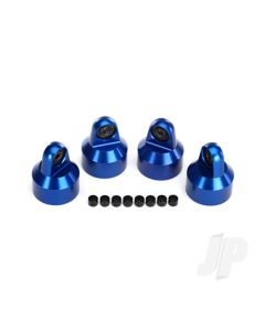 Shock caps, aluminium (Blue-anodised), GTX shocks (4 pcs) / spacers (8 pcs)