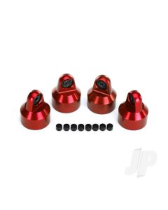 Shock caps, aluminium (Red-anodised), GTX shocks (4 pcs) / spacers (8 pcs)