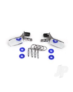 Mirrors, side, chrome (left & right) / o-rings (4 pcs) / Body clips (4 pcs) (fits #8130 Body)