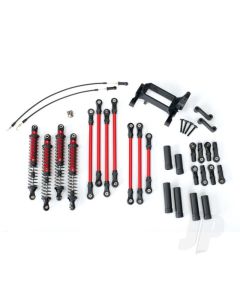 Long Arm Lift Kit, TRX-4, complete (includes Red powder coated links, Red-anodised shocks)