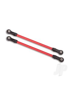 Suspension links, Rear upper, Red (2 pcs) (5x115mm, powder coated Steel) (assembled with hollow balls) (for use with #8140R TRX-4 Long Arm Lift Kit)