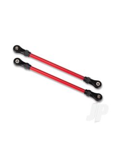 Suspension links, Front lower, Red (2 pcs) (5x104mm, powder coated Steel) (assembled with hollow balls) (for use with #8140R TRX-4 Long Arm Lift Kit)