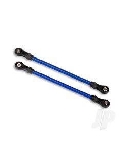 Suspension links, Front lower, Blue (2 pcs) (5x104mm, powder coated Steel) (assembled with hollow balls) (for use with #8140X TRX-4 Long Arm Lift Kit)