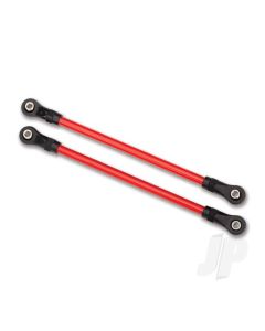 Suspension links, Rear lower, Red (2 pcs) (5x115mm, powder coated Steel) (assembled with hollow balls) (for use with #8140R TRX-4 Long Arm Lift Kit)