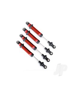 Shocks, GTS, aluminium (Red-anodised) (assembled with out springs) (4 pcs) (for use with #8140R TRX-4 Long Arm Lift Kit)
