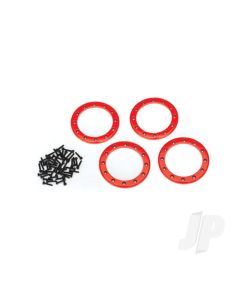Beadlock rings, Red (2.2in) (Aluminium) (4 pcs) / 2x10 CS (48)