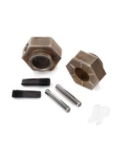 Wheel Hubs, 12mm hex (2 pcs) / stub axle pins (2 pcs) (Steel)