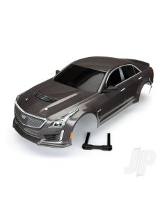 Body, Cadillac CTS-V, silver (painted, decals applied)